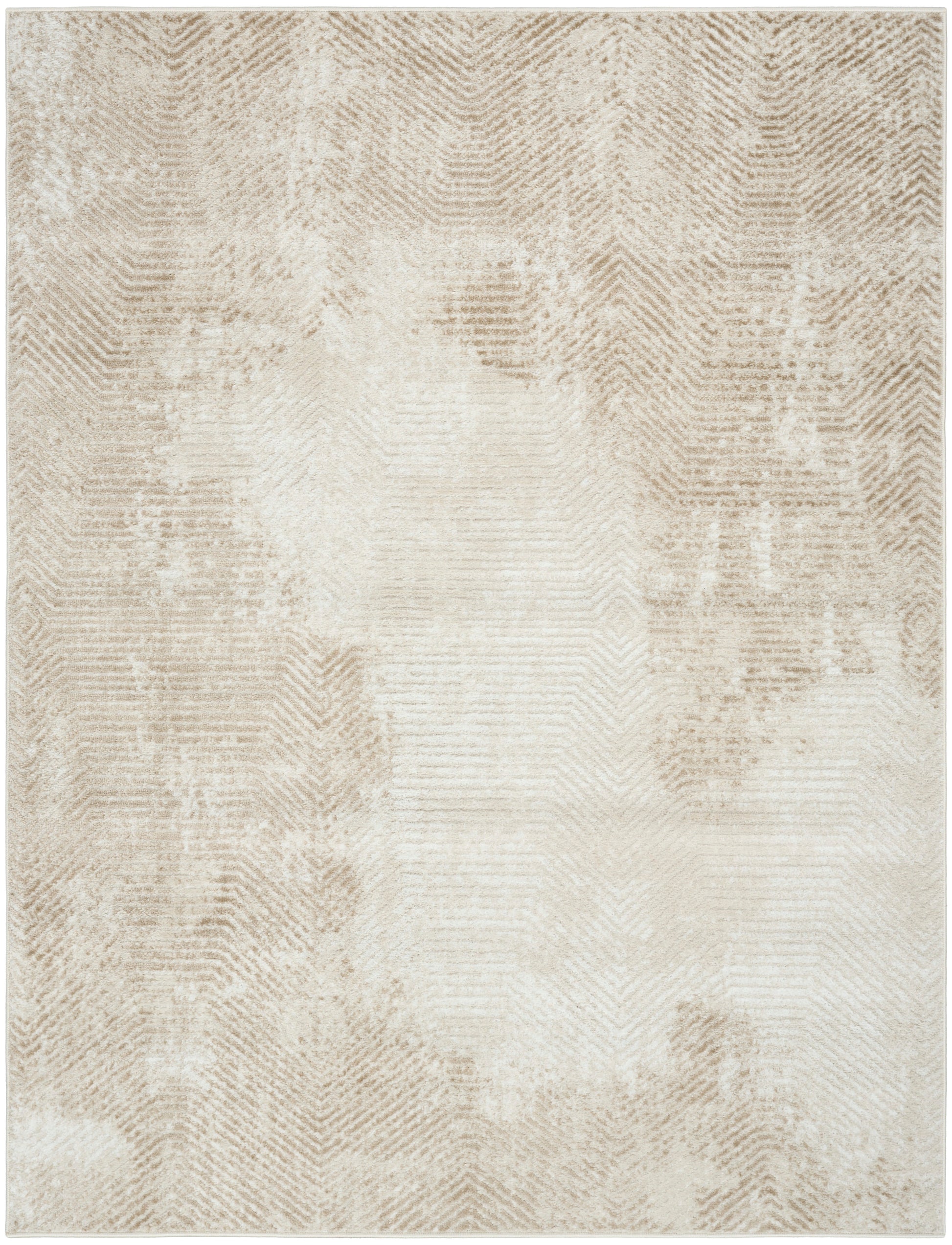 Neutral cream-beige rectangular area rug with soft abstract texture; contemporary style for living room or bedroom.