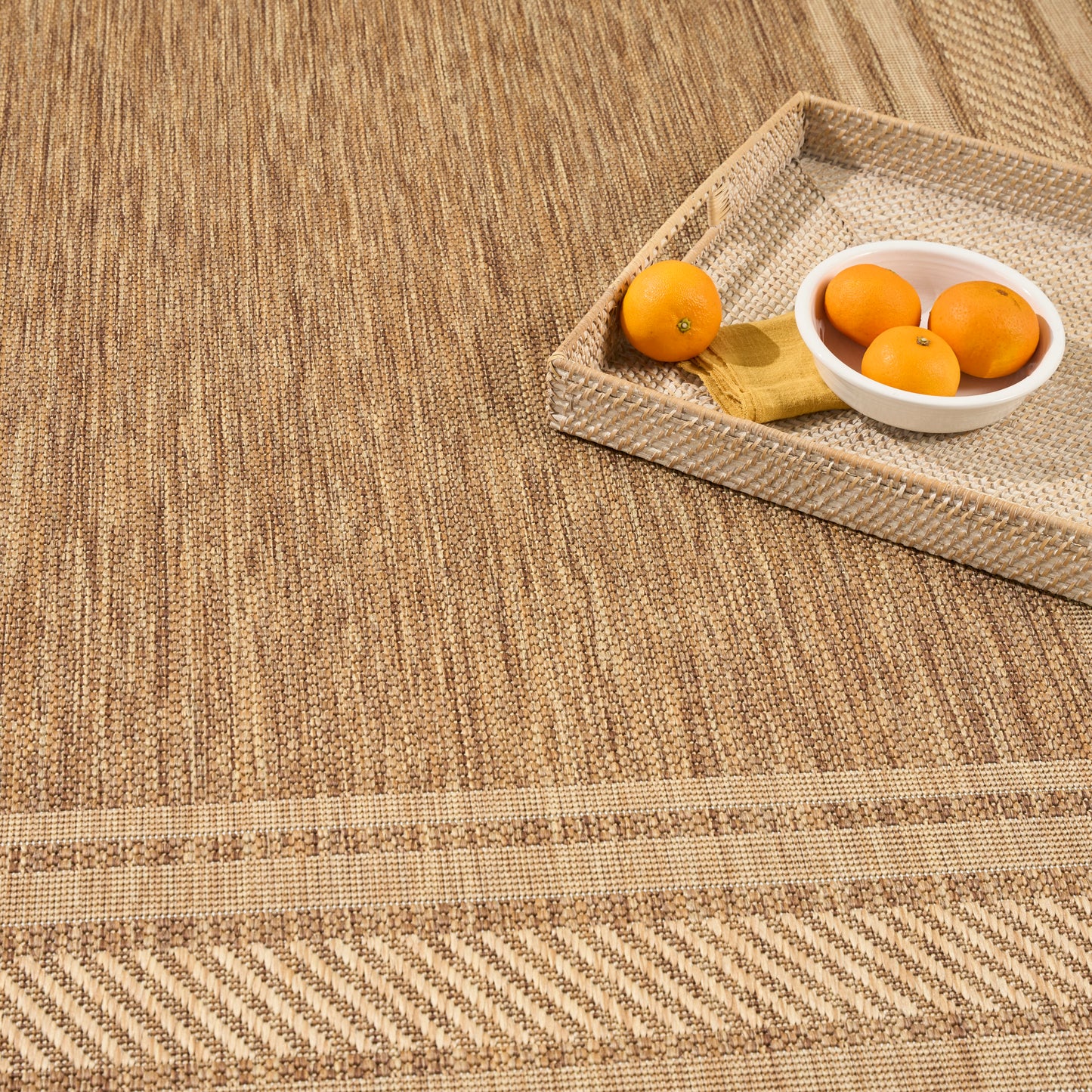 Modern 4' x 6' rug with a natural woven texture.