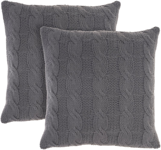 NOURISON HOME   18" x 18" Set of 2 Mina Victory Farmhouse Charcoal    - 798019002015
