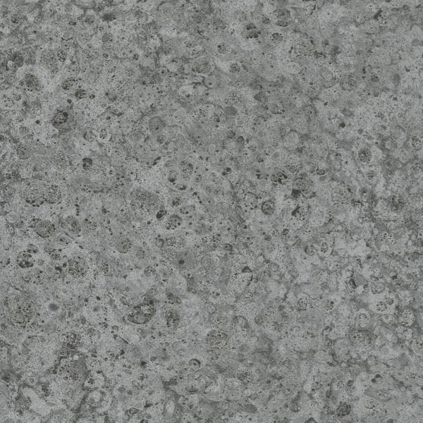Black concrete-textured wallcovering with irregular pores and a speckled, rugged industrial finish.