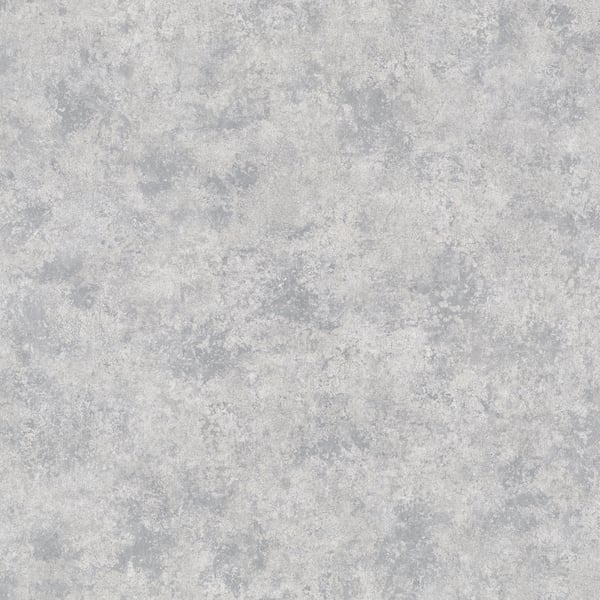 Light gray wallpaper with a mottled, speckled plaster-like texture.