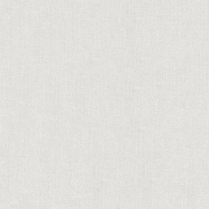 Silver-grey linen-texture wallcovering with a subtle woven look.
