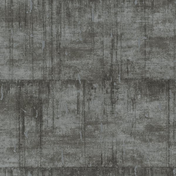 Dark gray concrete texture with weathered vertical streaks; concrete-look wallcovering.