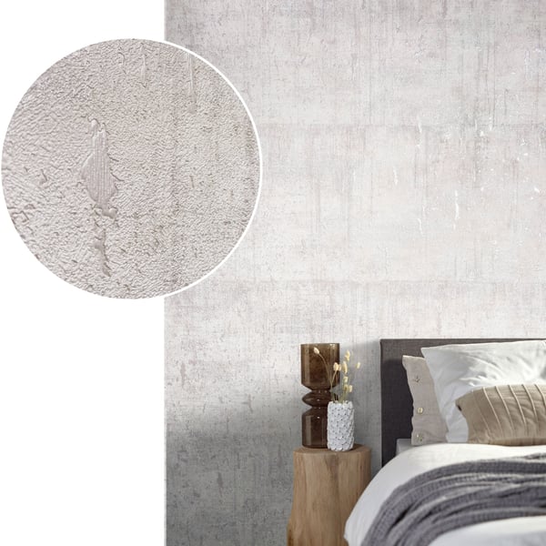 Concrete gray wall wallpaper with a rough plaster finish.