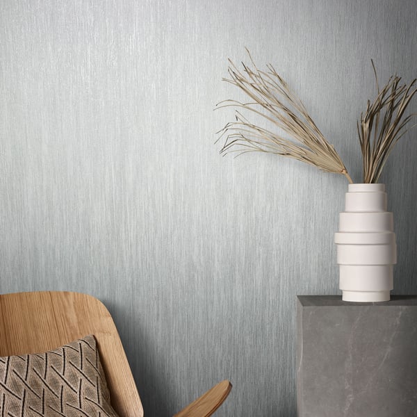 Wallcovering in Silver Grey.