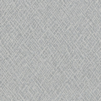 Grey and white textured wallcovering with a diagonal lattice crosshatch pattern.