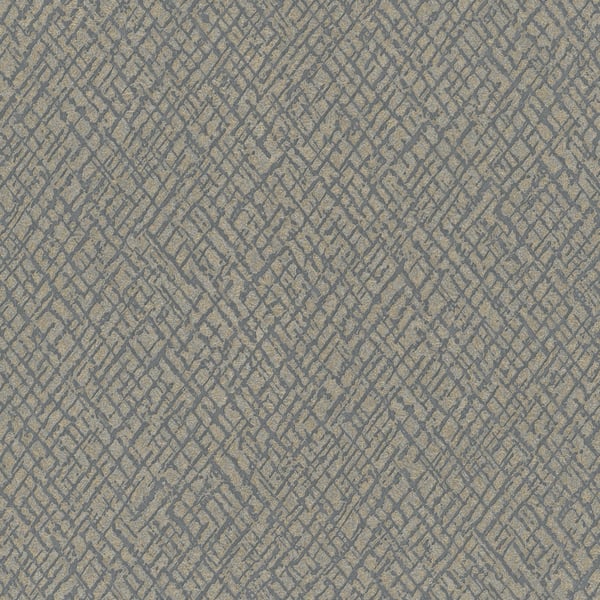 Gold wallcovering with a textured crosshatch pattern.