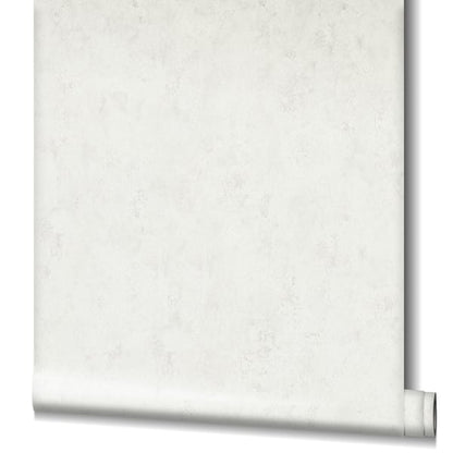 Cream textured wallpaper roll with a curled bottom edge; vintage blank-sheet style wallpaper for walls.
