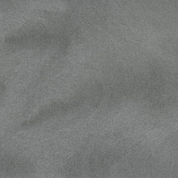 Grey suede-like microfiber wallcovering with a subtle swirl texture.