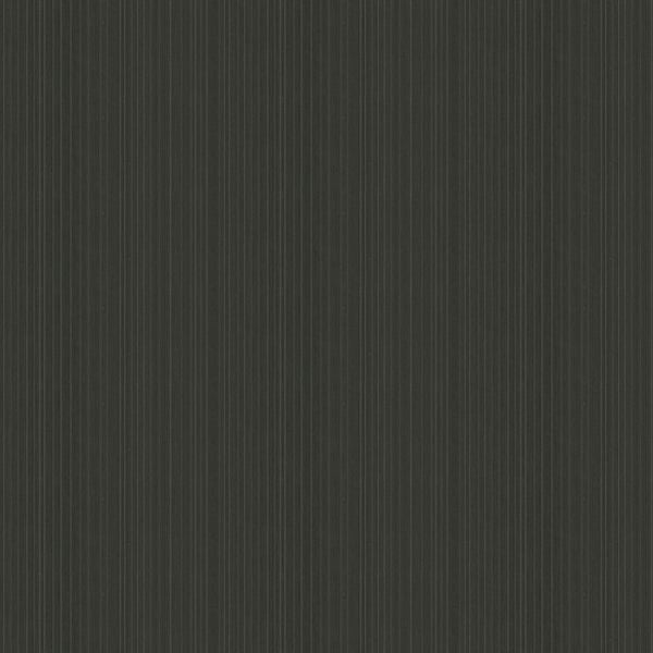 Dark charcoal wallcovering with subtle vertical stripe pattern.