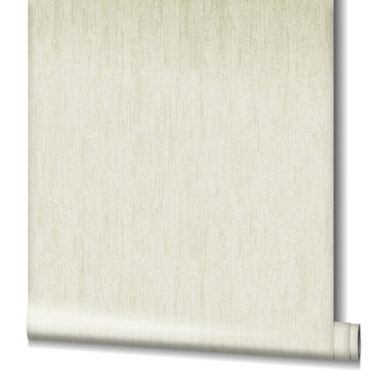 White linen-textured wallpaper roll with subtle vertical pattern and curled bottom edge.