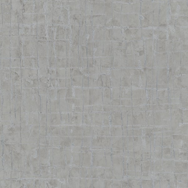 Light gray stonework wallcovering with a subtle grid texture.