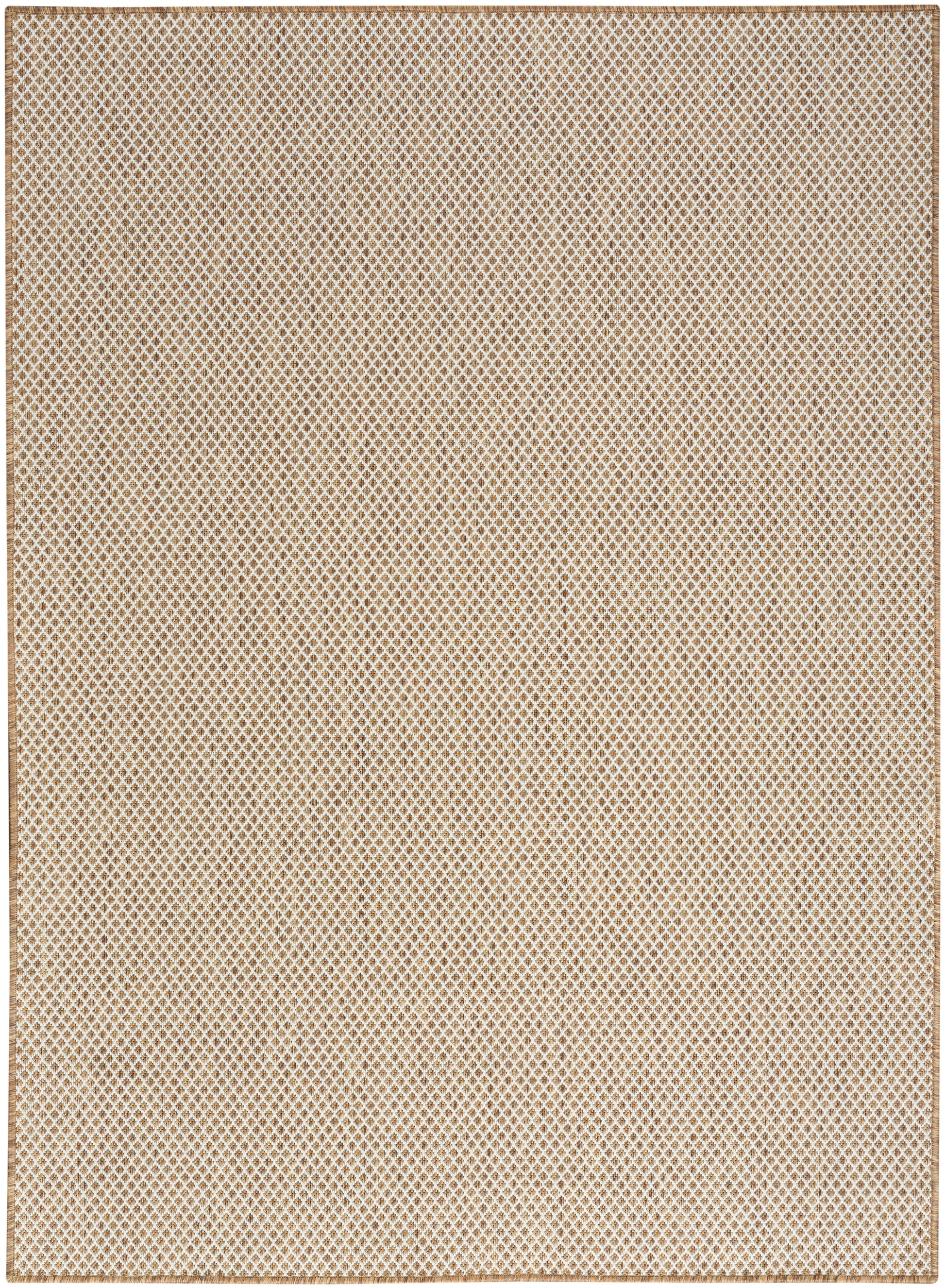 Beige rug with a subtle modern pattern, 5' x 7'.