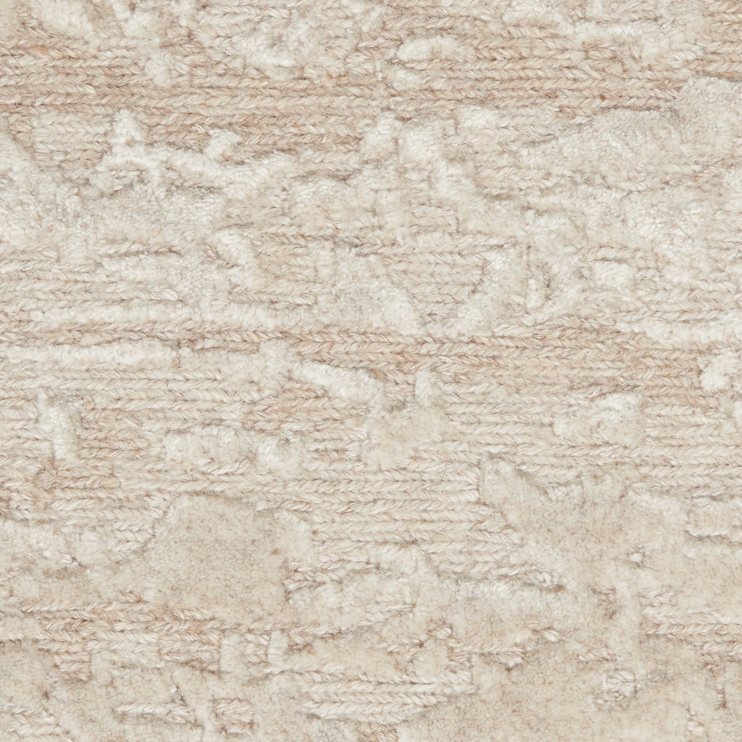 Beige cream shag rug with plush pile and subtle abstract texture, ideal for cozy living spaces.
