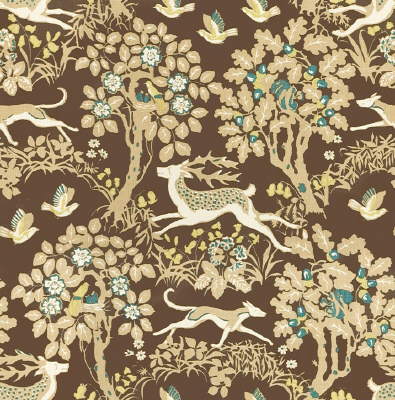 LEE JOFA PRINT FLORA & FAUNA BROWN,BEIGE,LIGHT BLUE   - 970089.613.0