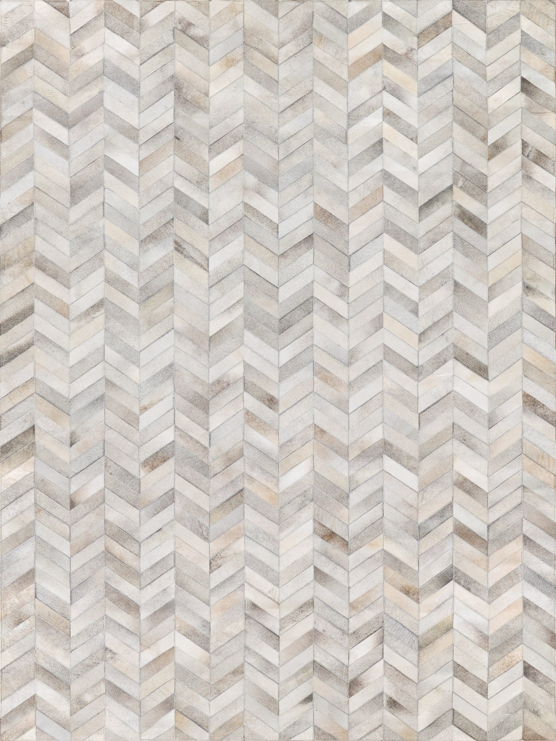 Natural hide indoor hand-stitched rug, 5' x 8