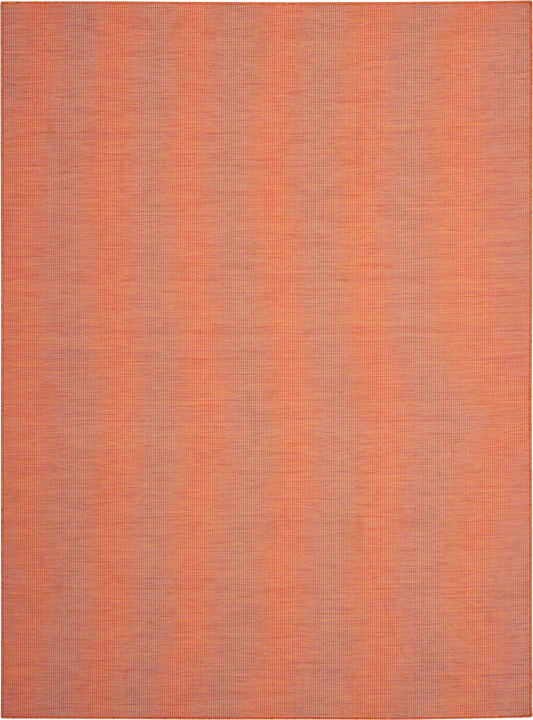 Orange woven rug with subtle grid pattern, rectangular warmly toned terracotta, cozy home decor accessory.
