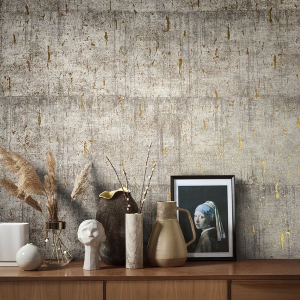 Galerie Wallcoverings Earth Aged Concrete Galerie Wallcoverings  Bronze, Brown   - EA99120