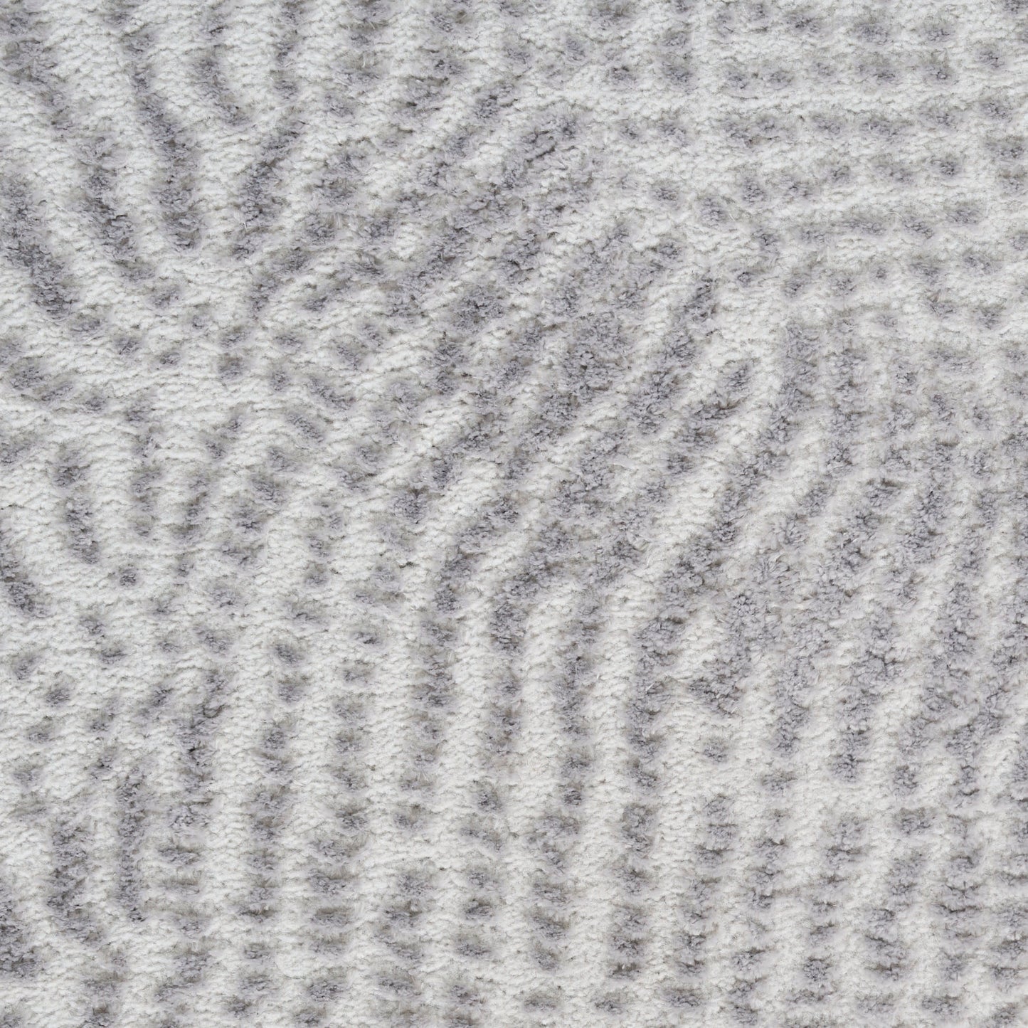 Gray textured 8' runner rug with a soft ribbed loop-pile & subtle wave pattern.