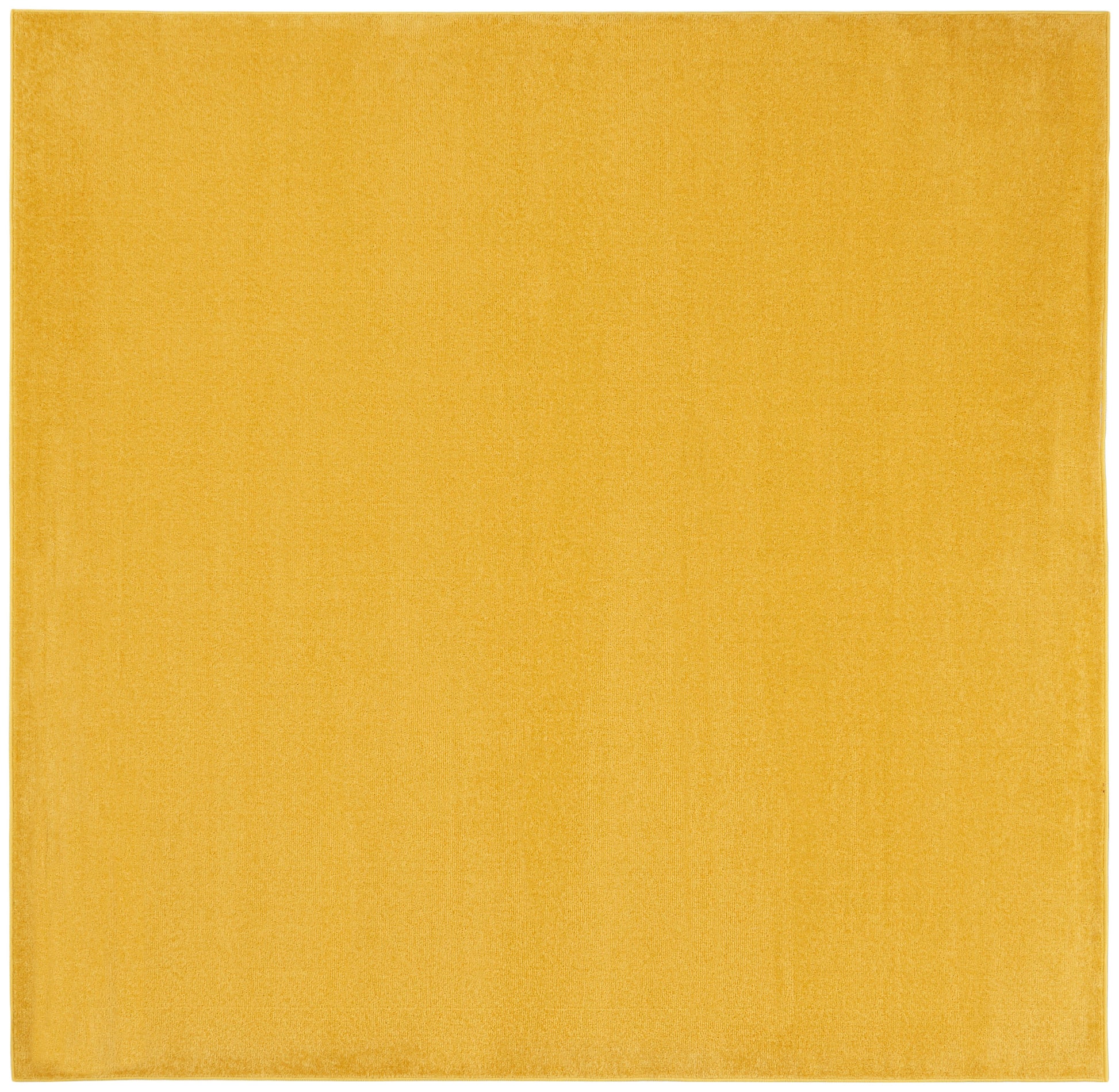 Golden yellow outdoor square rug swatch with plush texture.