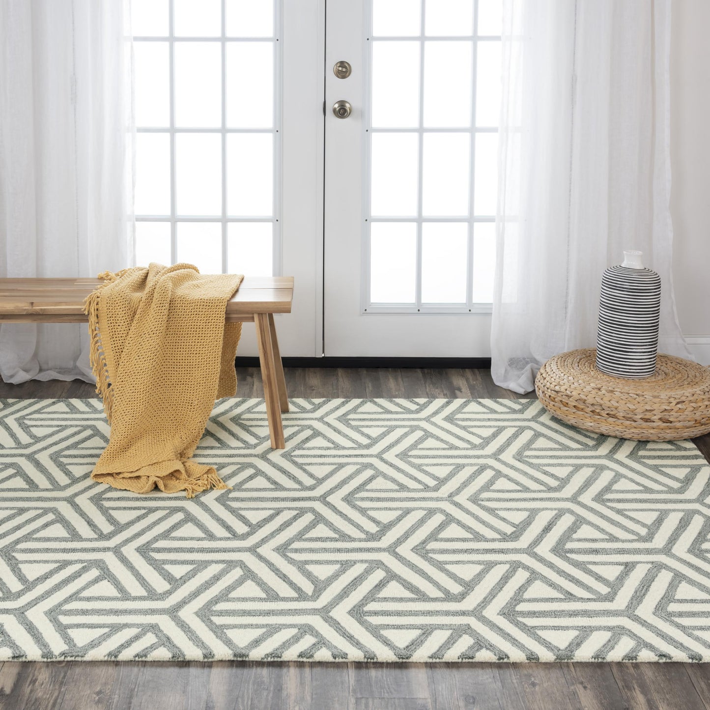 Ellis rug, Mid-Century Modern, 5' x 8'.