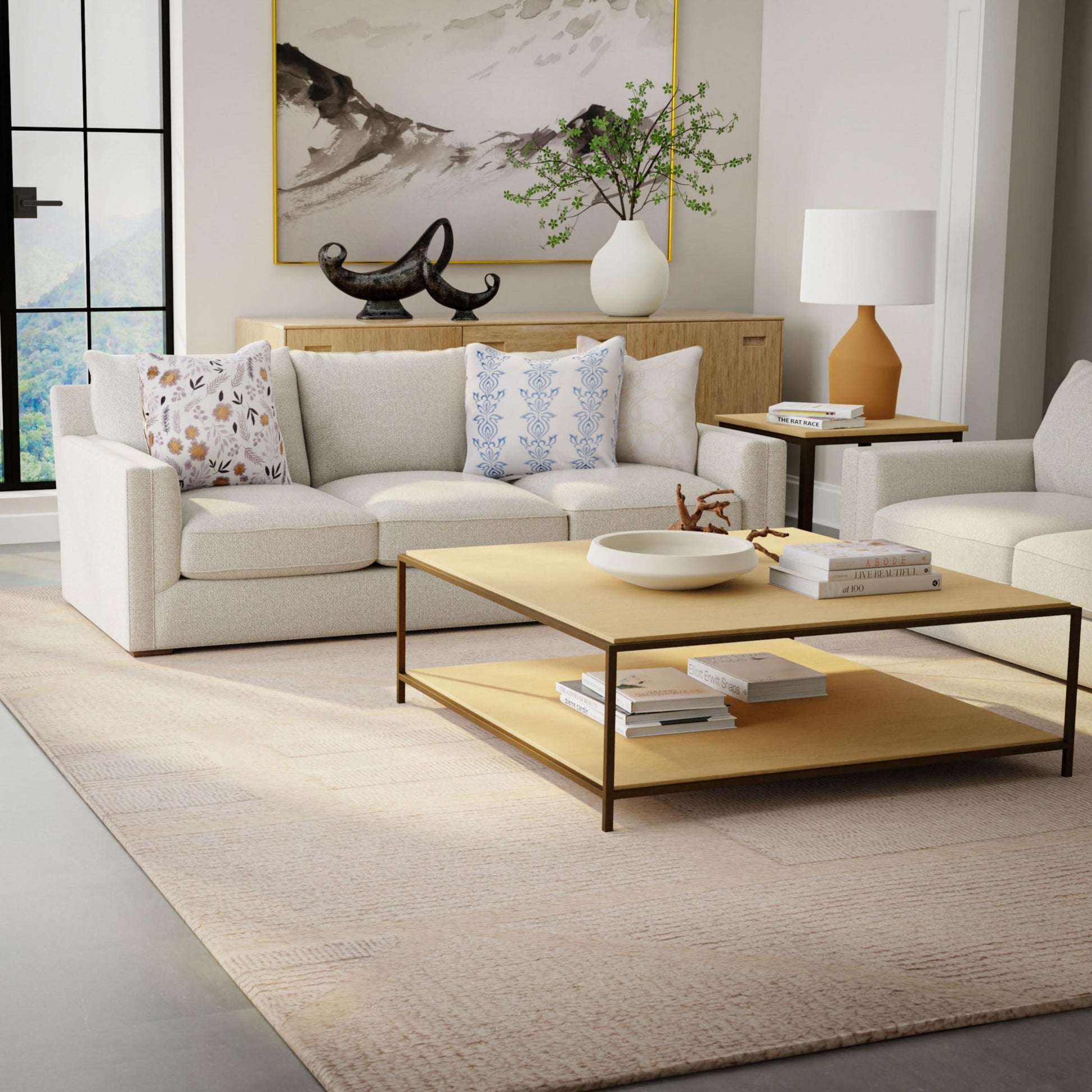Contemporary rug, 5' x 8'.