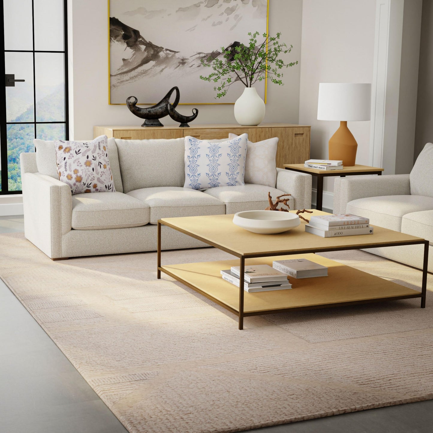 Area rug, contemporary style, 9' x 12'.