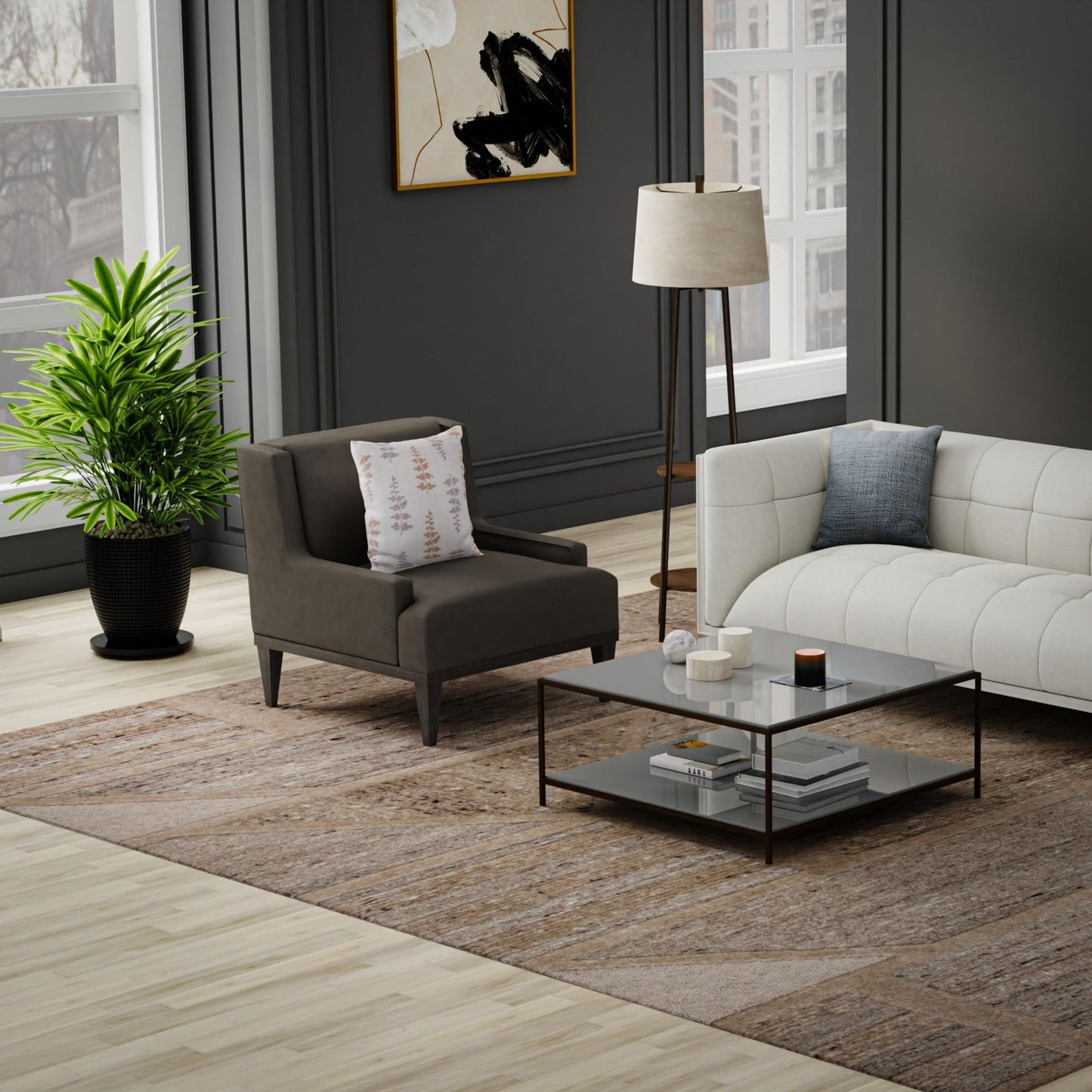 Lofton contemporary area rug, 8' x 10'.