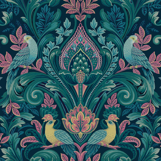 GALERIE WALLCOVERINGS Arcadia Medallion, All-over, Print   Blue   - ARA67801