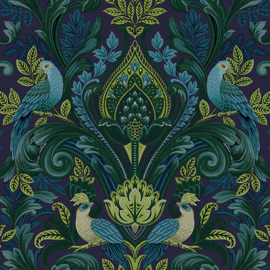 GALERIE WALLCOVERINGS Arcadia Medallion, All-over, Print   Blue   - ARA67802
