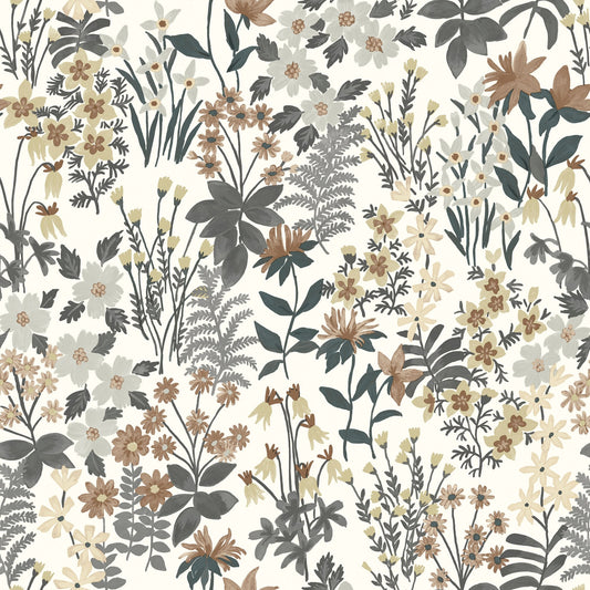 GALERIE WALLCOVERINGS Arcadia Classical, Floral, All-over   Grey   - ARA70901