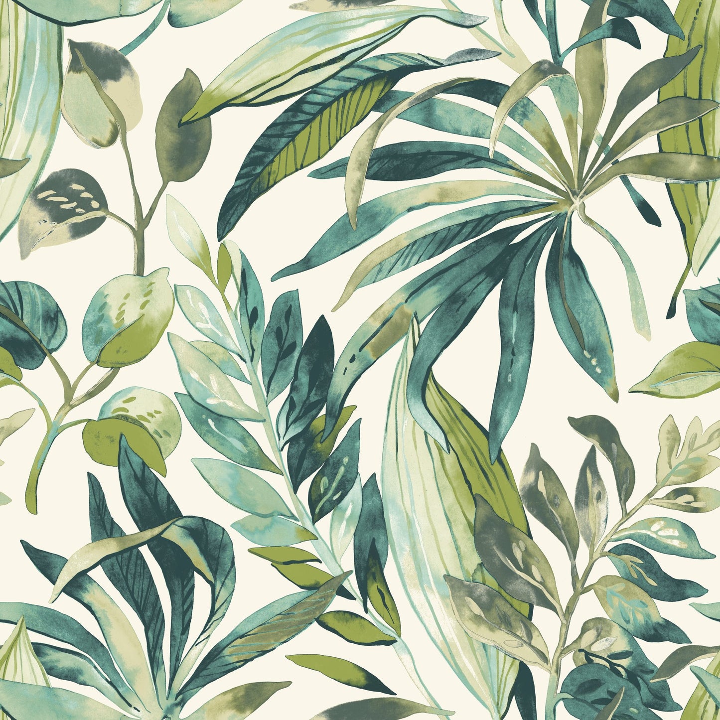 GALERIE WALLCOVERINGS Karuna Branched, Leaves, Motive   Green   - KRA71201