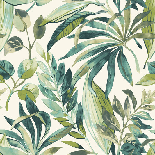 GALERIE WALLCOVERINGS Karuna Branched, Leaves, Motive   Green   - KRA71201