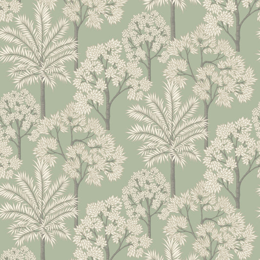 GALERIE WALLCOVERINGS Arcadia Branched, Leaves, All-over   Green   - ARA71308