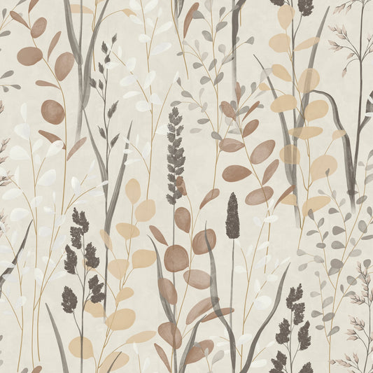 GALERIE WALLCOVERINGS Karuna Branched, Leaves, All-over   Beige   - KRA76203