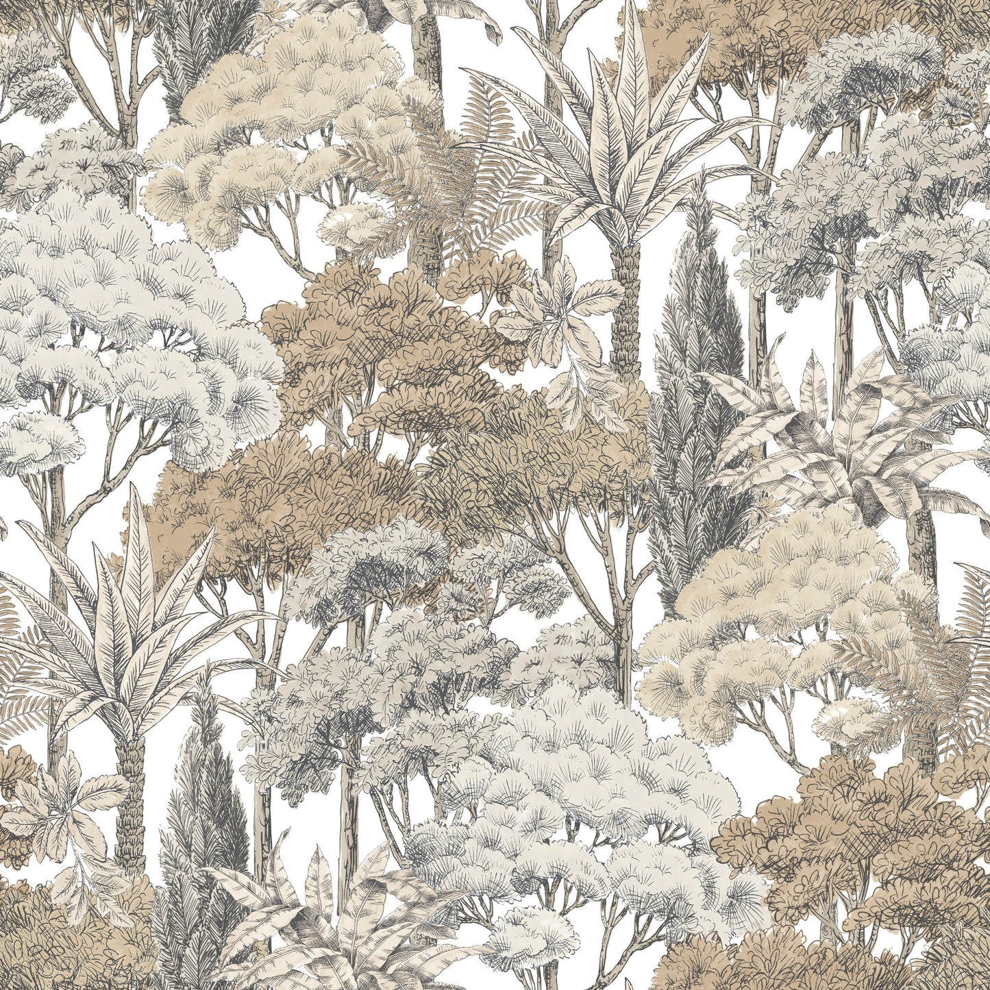 GALERIE WALLCOVERINGS Karuna Branched, Leaves, All-over   Beige   - KRA76301