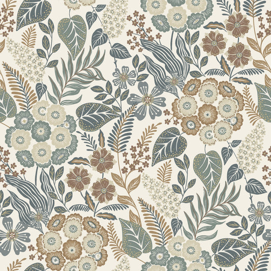 GALERIE WALLCOVERINGS Karuna Classical, Floral, All-over   Blue   - KRA76601