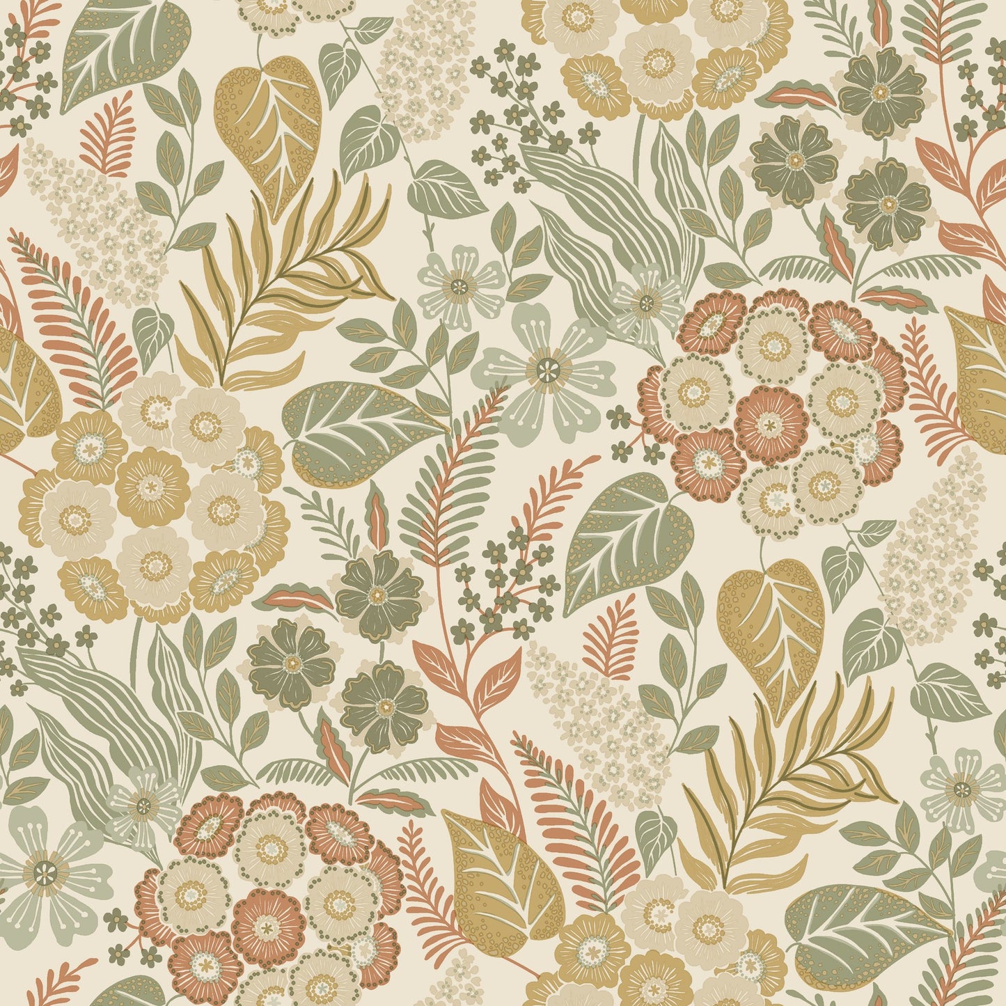 GALERIE WALLCOVERINGS Karuna Classical, Floral, All-over   Beige   - KRA76602