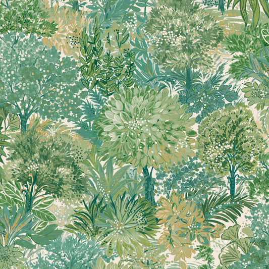 GALERIE WALLCOVERINGS Inia Classical, Floral, All-over   Green   - INA78602