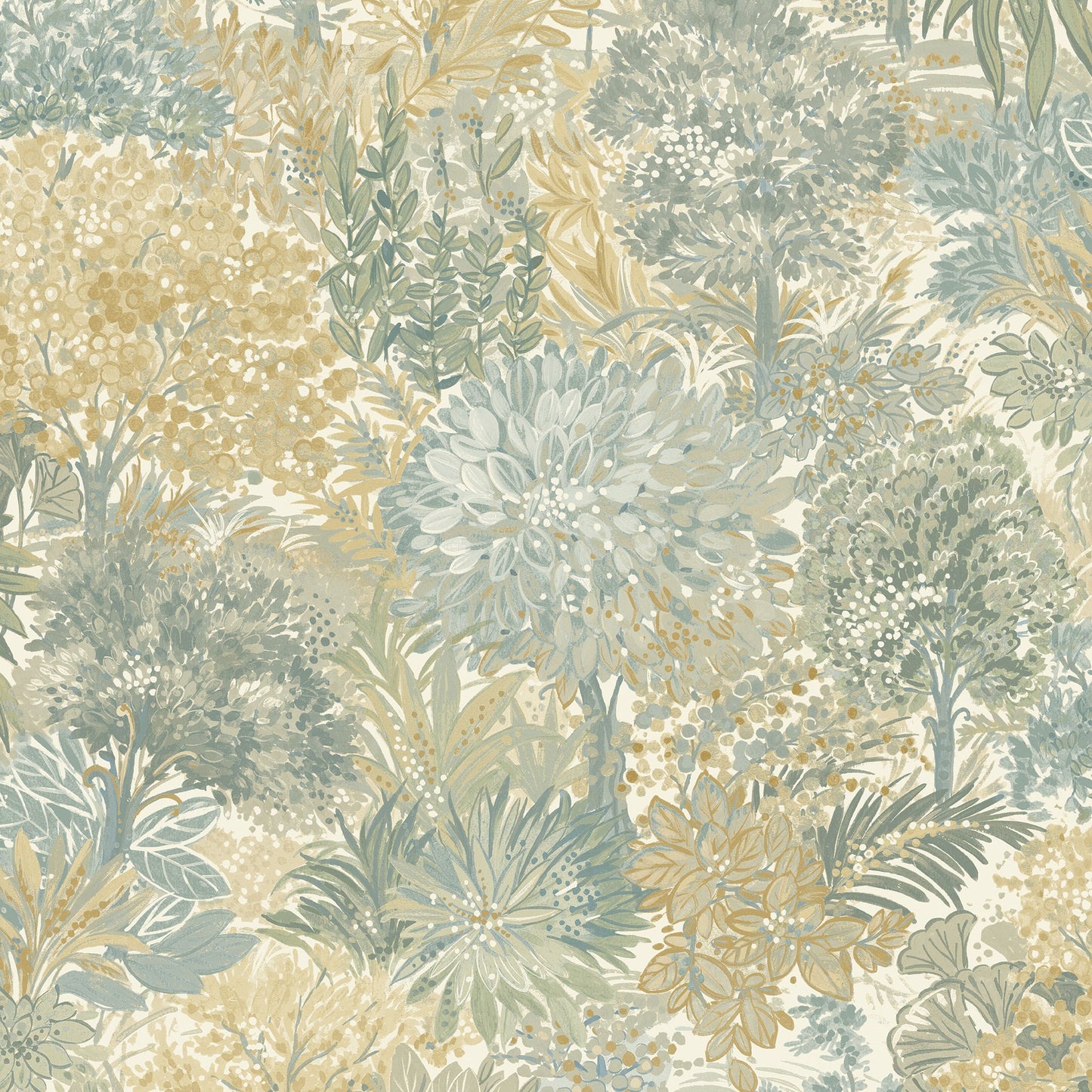 GALERIE WALLCOVERINGS Inia Classical, Floral, All-over   Green   - INA78603