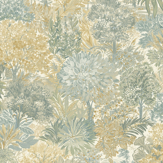 GALERIE WALLCOVERINGS Inia Classical, Floral, All-over   Green   - INA78603