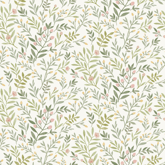 GALERIE WALLCOVERINGS Inia Classical, Floral, All-over   Green   - INA78801
