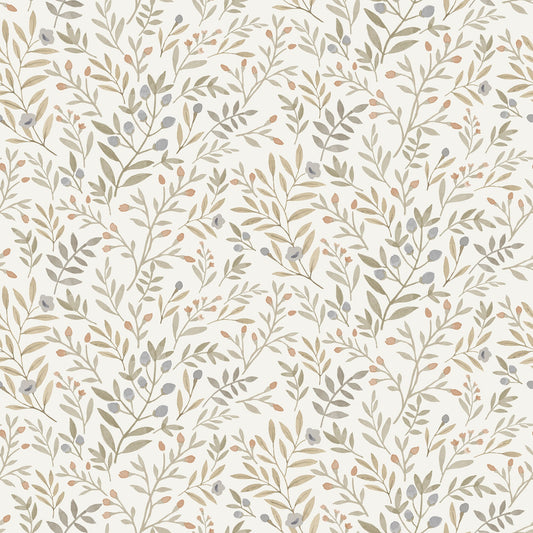 GALERIE WALLCOVERINGS Inia Classical, Floral, All-over   Green   - INA78802