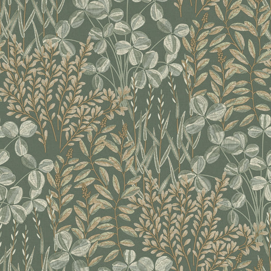 GALERIE WALLCOVERINGS Inia Branched, Leaves, All-over   Green   - INA78901
