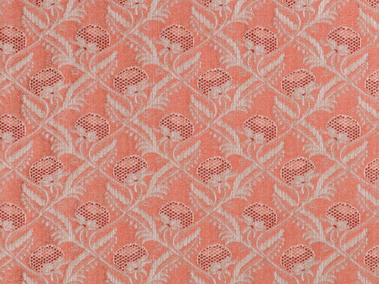 SCALAMANDRE  BOUTONNIERE FABRIC CORAL   - A7 000214PG