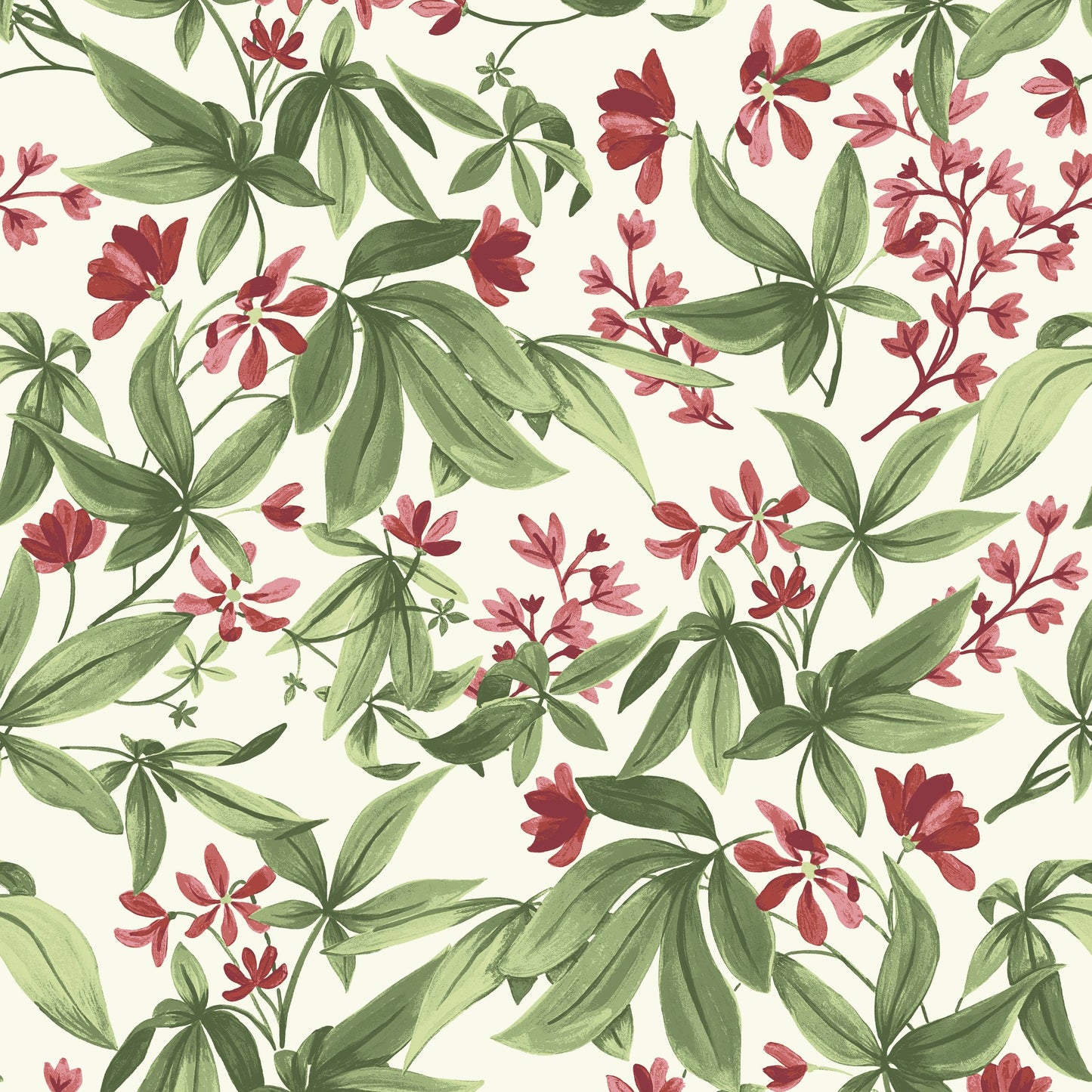 GALERIE WALLCOVERINGS Inia Classical, Floral, All-over   Green   - INA80401