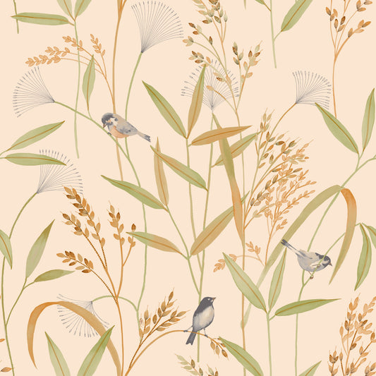 GALERIE WALLCOVERINGS Inia Branched, Leaves, All-over   Beige   - INA83501