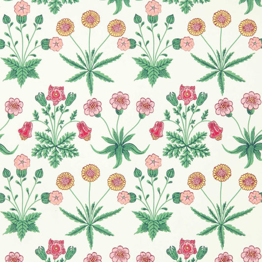 MORRIS & CO Daisy Wallpaper Classic Floral Strawberry Fields  Surflex-Printed Wallpaper - AARC510005