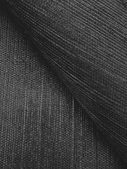 York Wallcoverings Artifacts Maguey Sisal Black Wallpaper Traditional Grasscloth Blacks  Wallpaper - AB2195NW