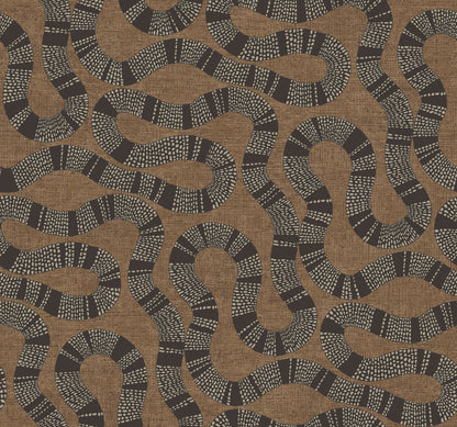 York Wallcoverings Artifacts Ophidia Brown Wallpaper Eclectic Novelty Browns  Wallpaper - AB3001